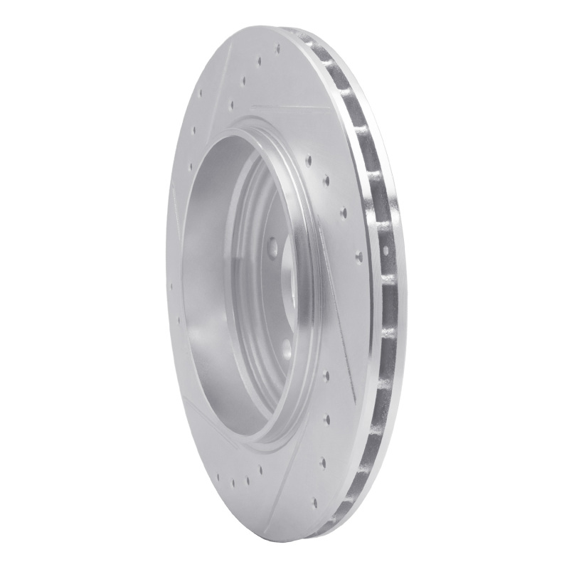 BMW 330i Brake Rotor (1) - Rear Right - R1 Concepts - Drilled & Slotted - Silver - `01-`06